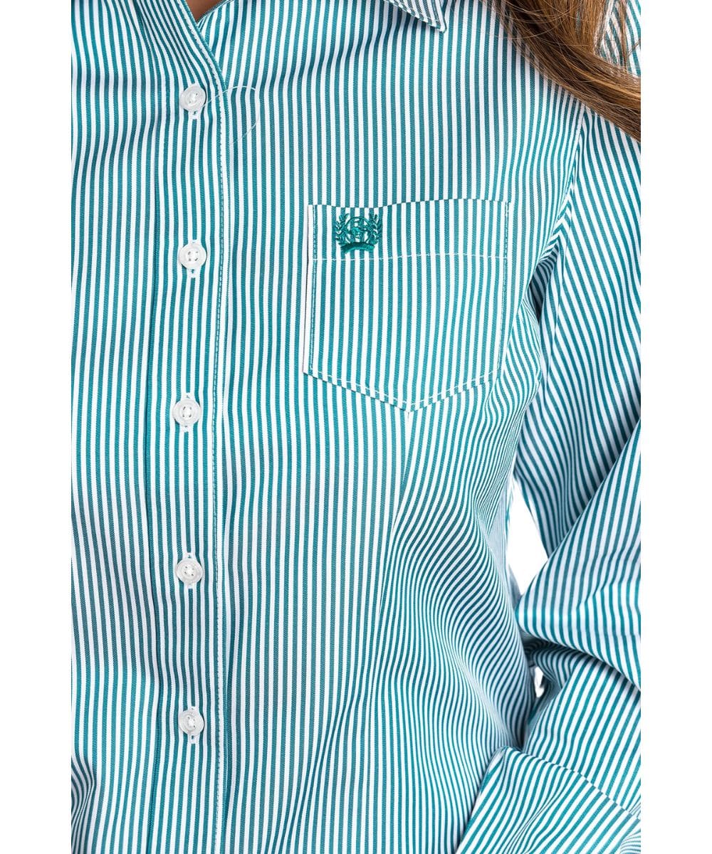 Cinch Women's Striped Tencel Button Down Shirt - Image 3
