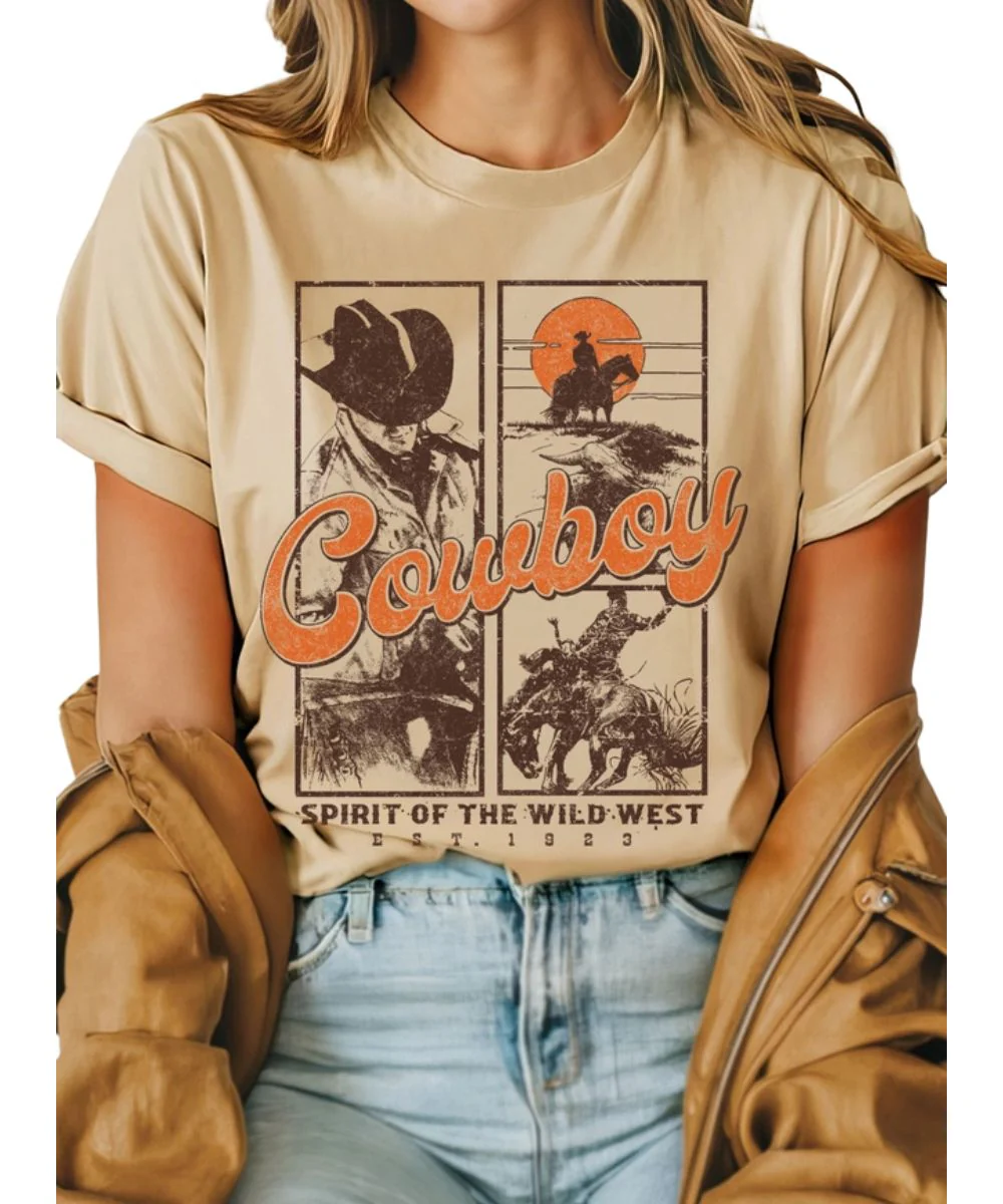 Rustee Women's Cowboy Wild West Tee