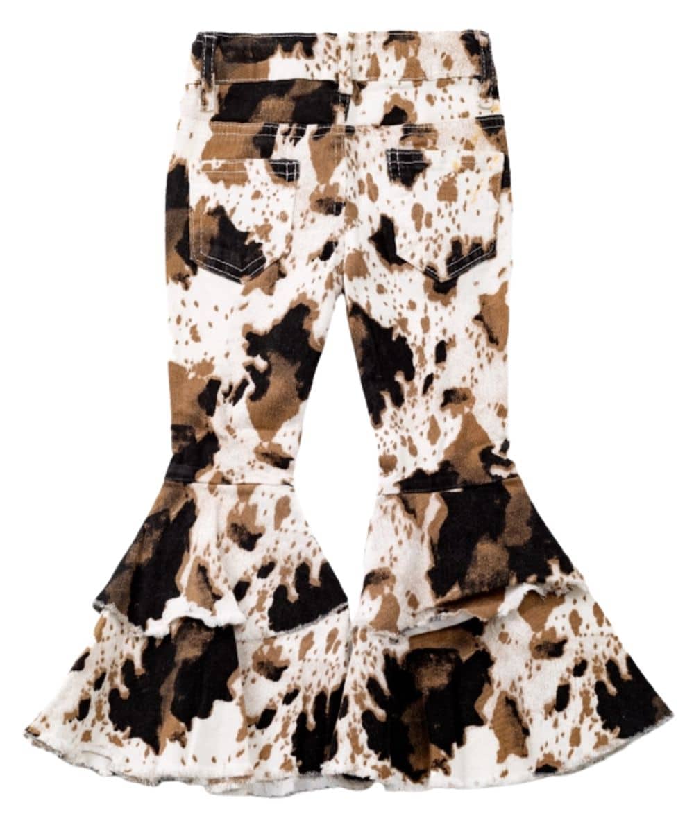 Clover Cottage Toddler Girls' Cowhide Flare Jean - Image 2