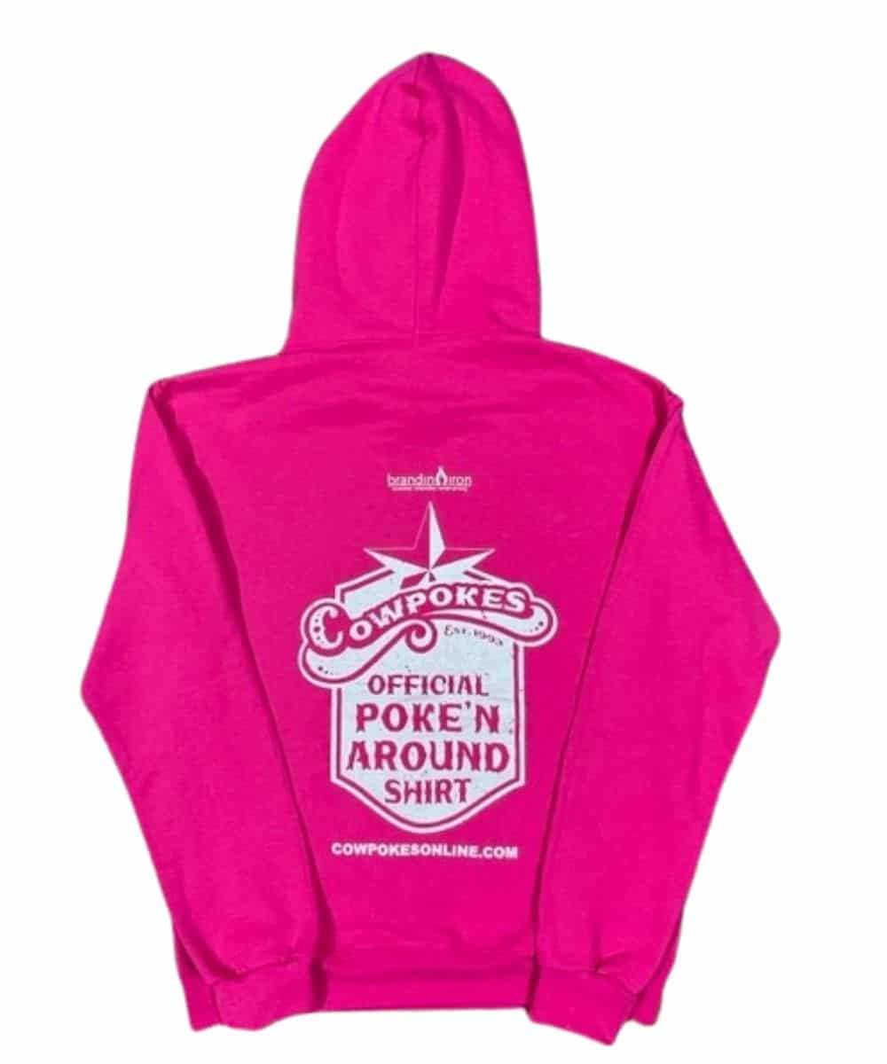Cowpokes Women's Flamingo Pink Hoodie - Image 2