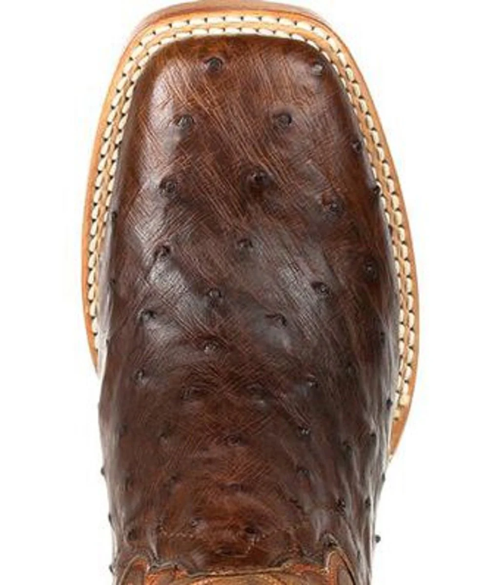 Durango Women's Full Quill Ostrich Antiqued Saddle Western Boot - Image 3