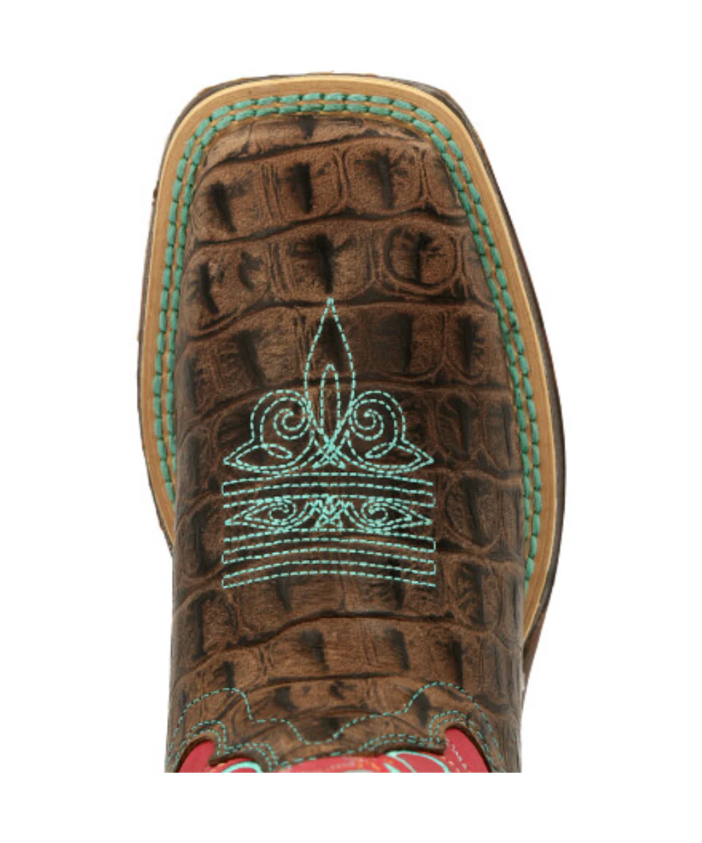 Durango Little Kids' Lil' Rebel Gator Embossed Boot - Image 6