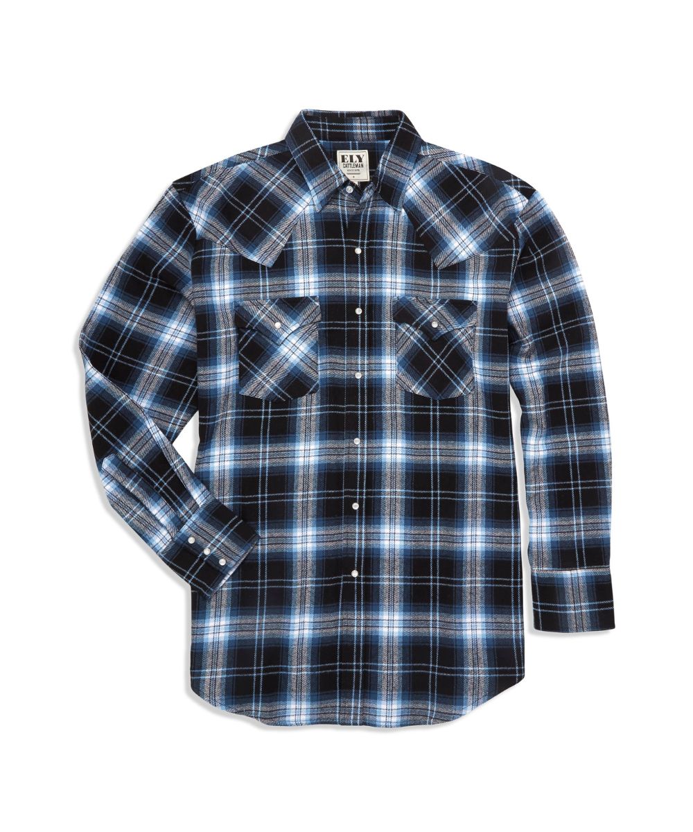 Ely Cattleman Men's Flannel Snap Shirt - Image 4