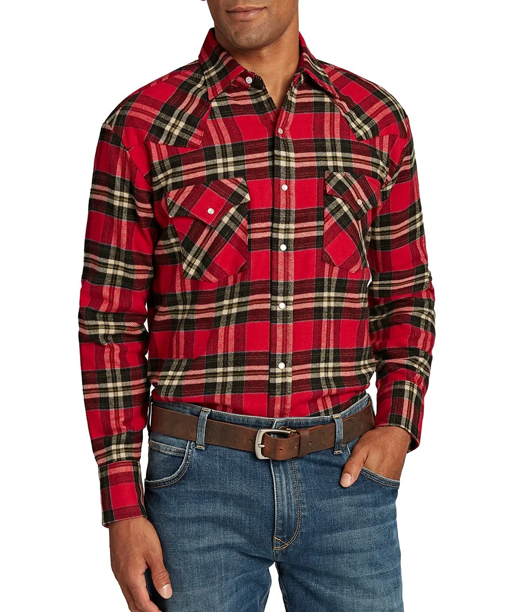 Ely Cattleman Men's Flannel Snap Shirt - Image 3