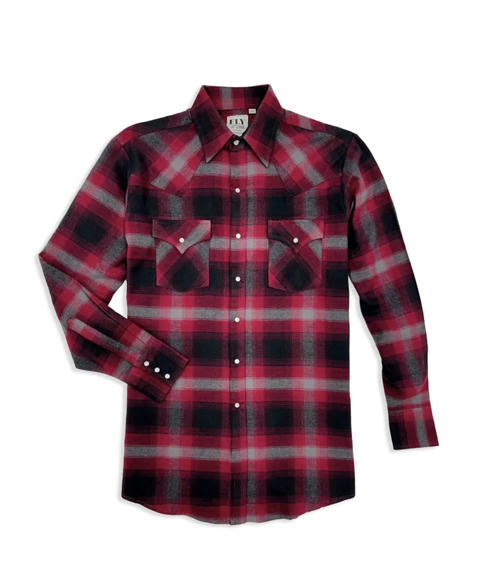 Ely Cattleman Men's Flannel Snap Shirt - Image 4