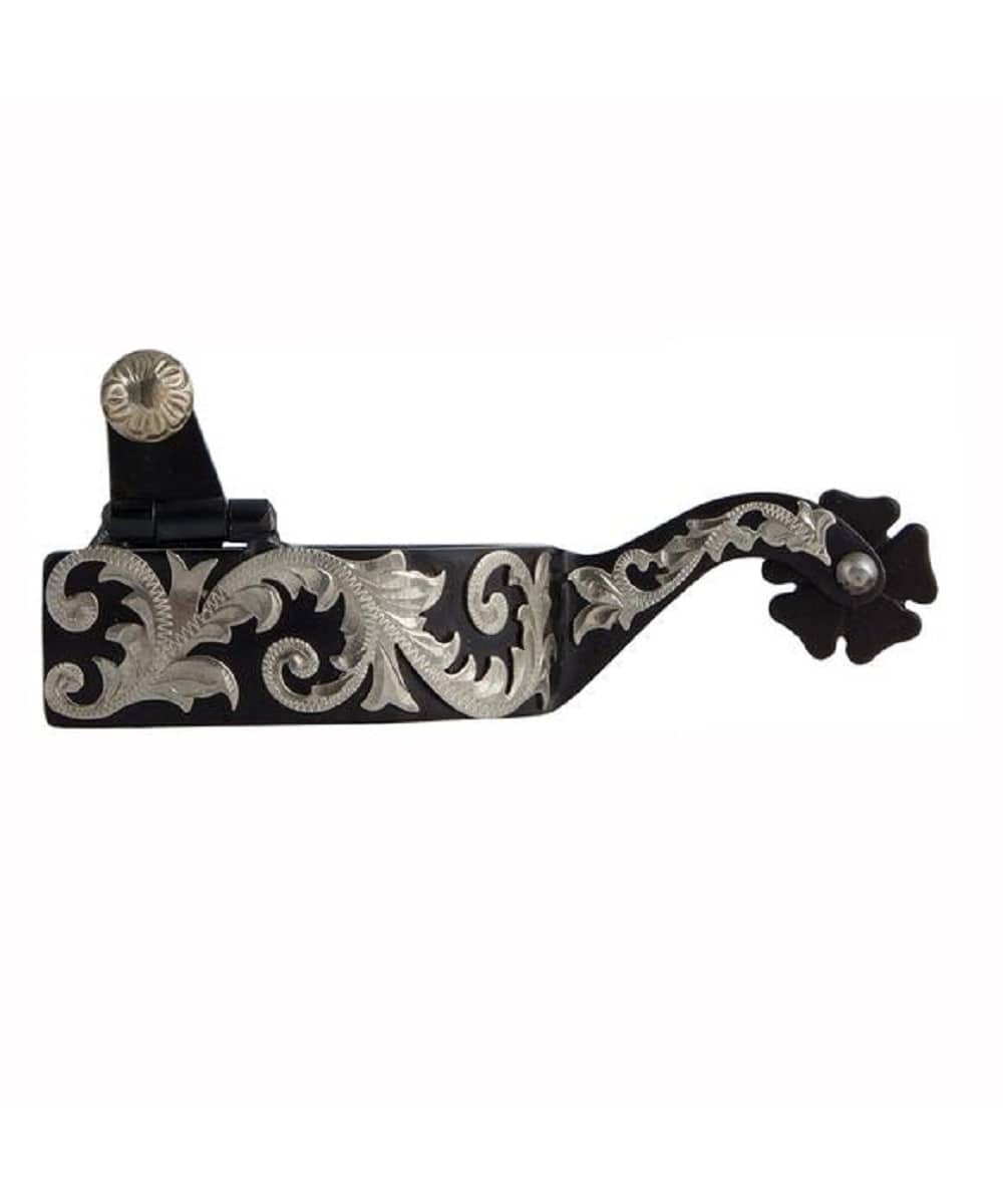 FES Women's Black Filigree Cloverleaf Spurs