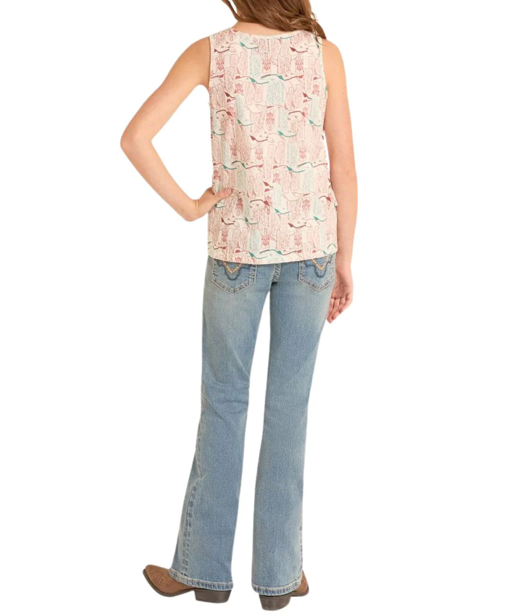 Rock & Roll Cowgirl Girls' Fringe Tank Top - Image 2