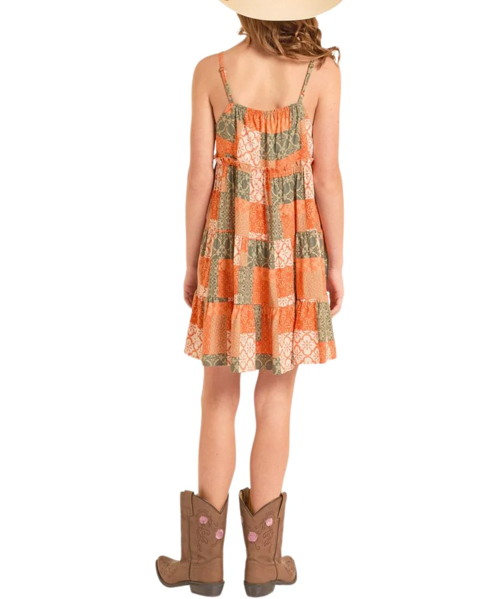 Rock & Roll Cowgirl Girls' Patchwork Dress - Image 2