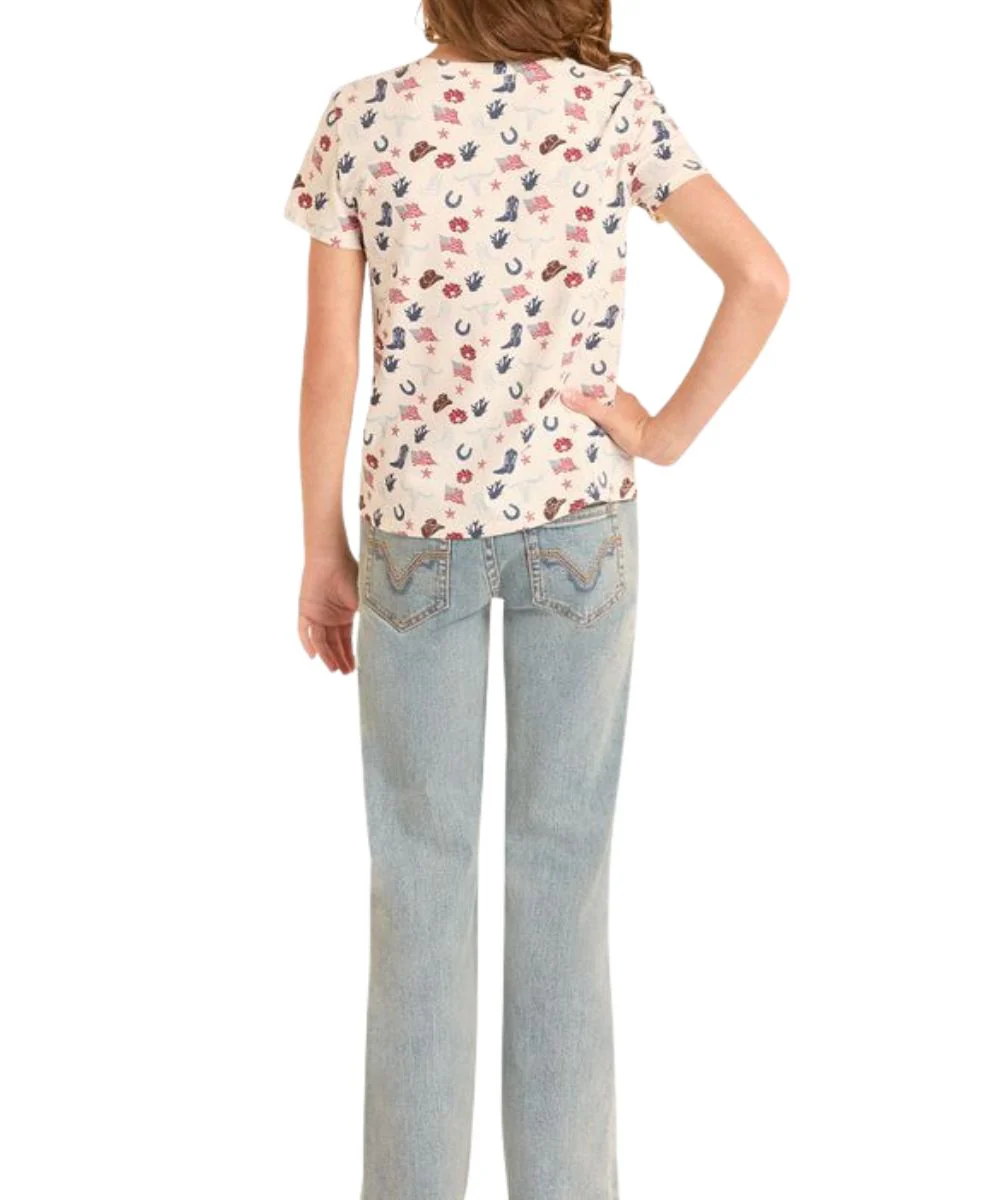 Rock & Roll Cowgirl Girls' American Tee - Image 2