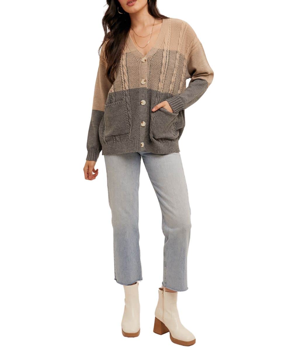 Hem & Thread Women's Block Cardigan - Image 3