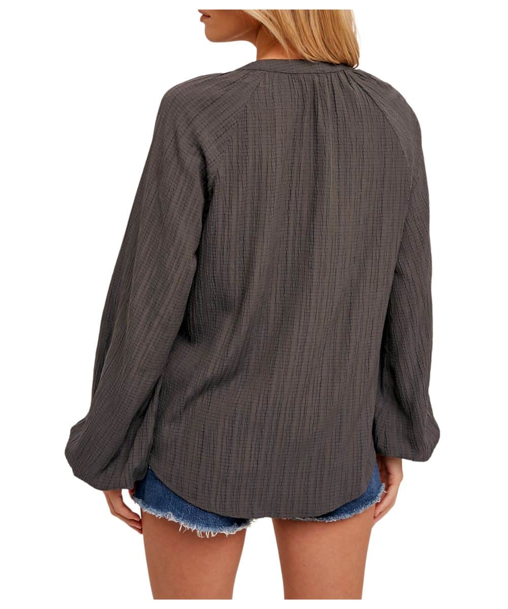 Hem & Thread Women's Tie Neck Blouse - Image 2