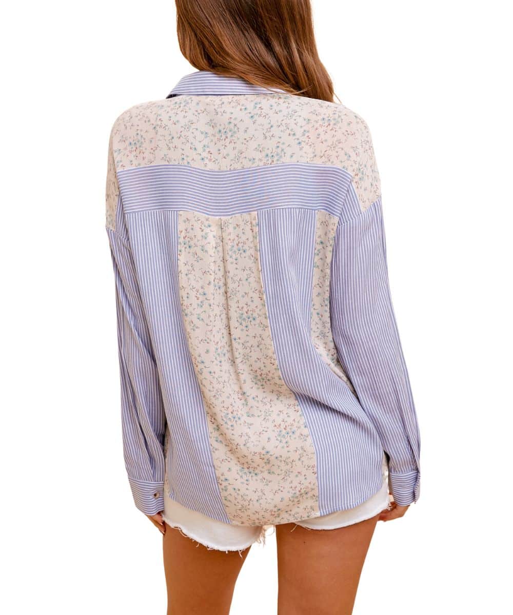 Hem & Threads Women's Soft Denim Button Down Shirt - Image 2