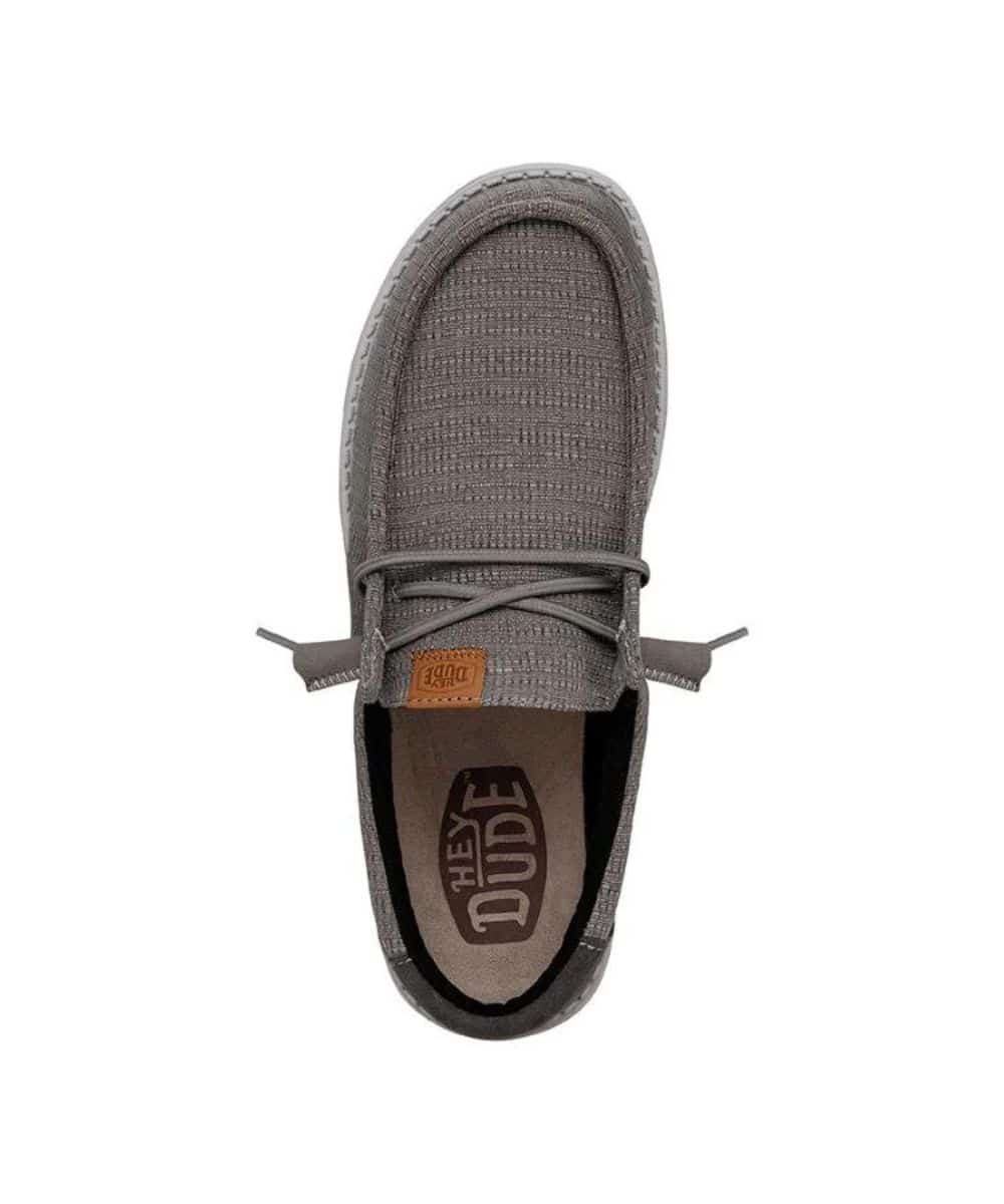 Hey Dude Men's Grey Wally Grid Shoe - Image 3