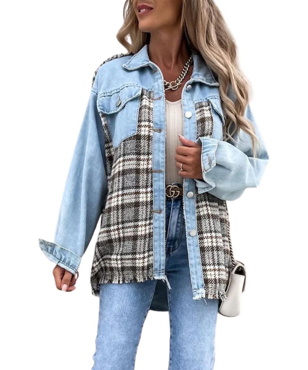 Lily Clothing Women's Patchwork Shacket