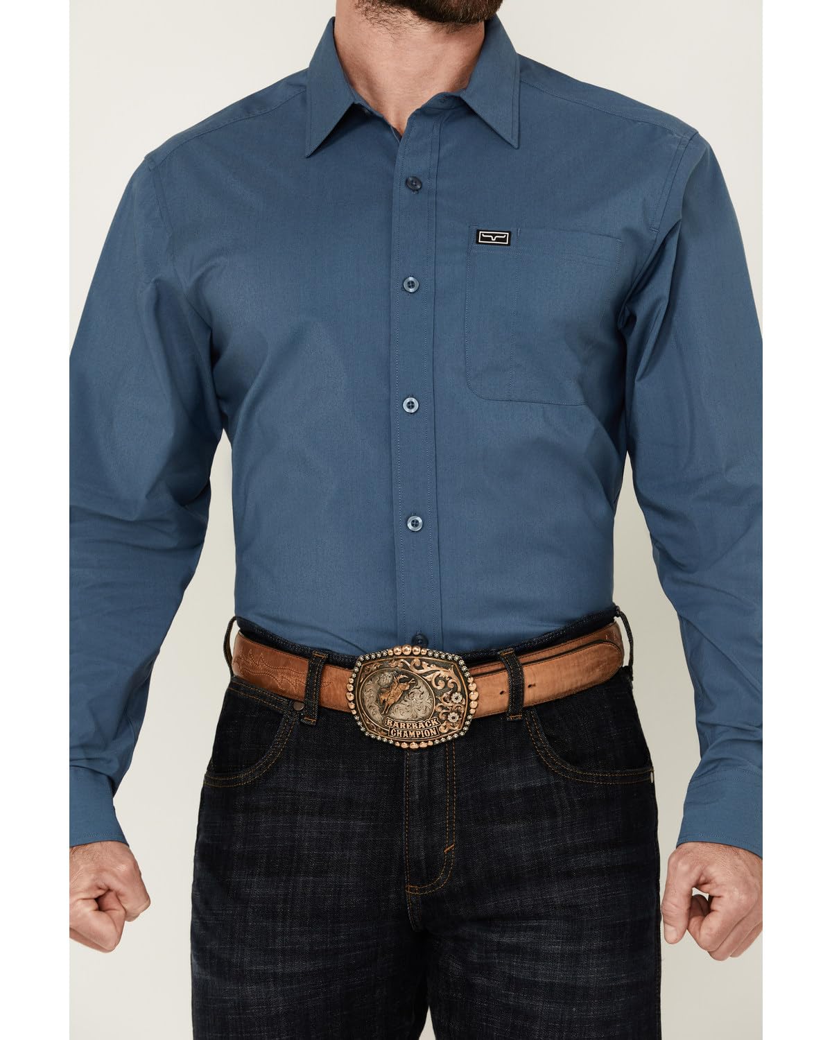 Kimes Ranch Mens Linville Slate Blue Dress Shirt - Image 3