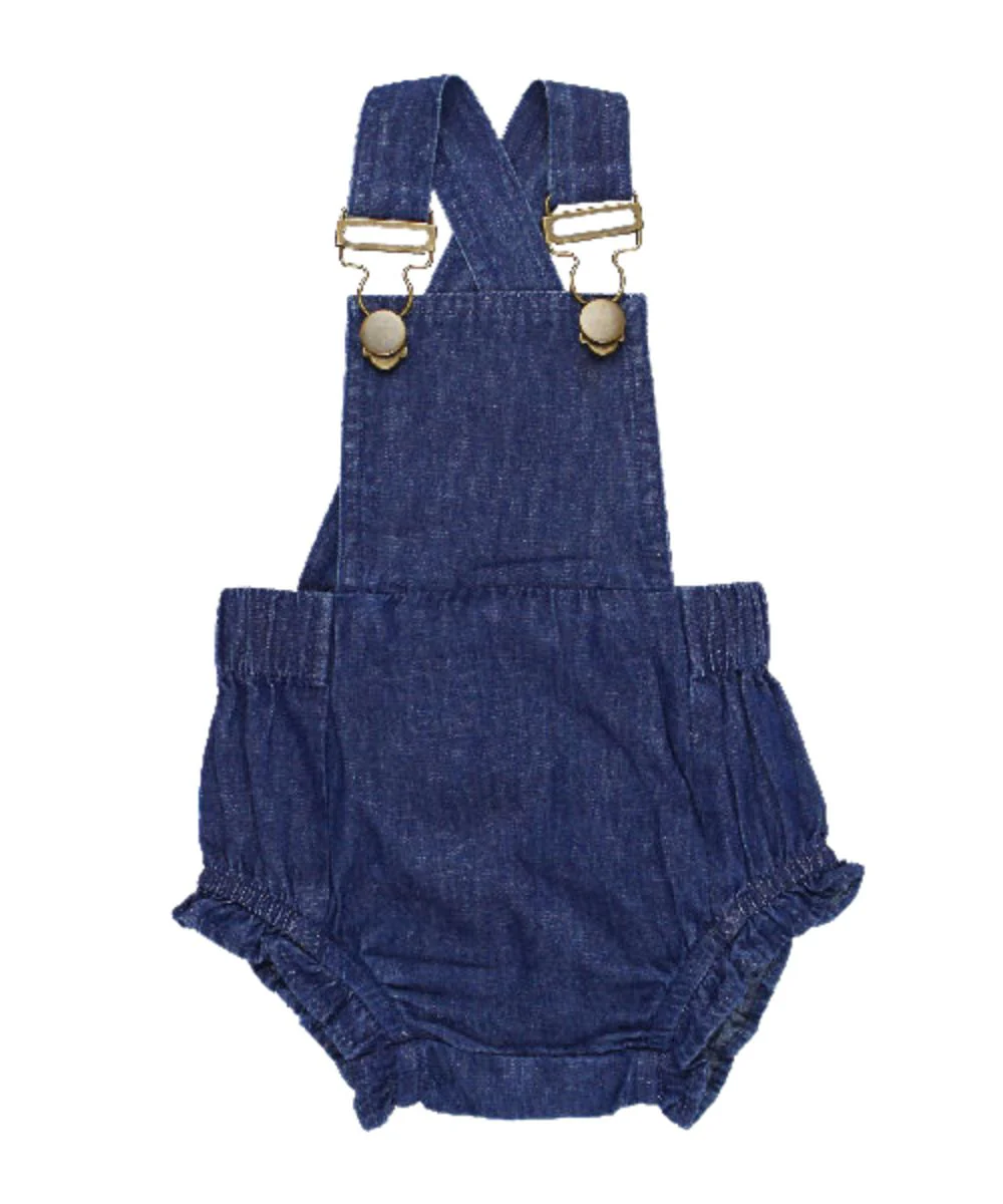 L'oved Baby Infant Girls' Denim Bubble Overalls - Image 2