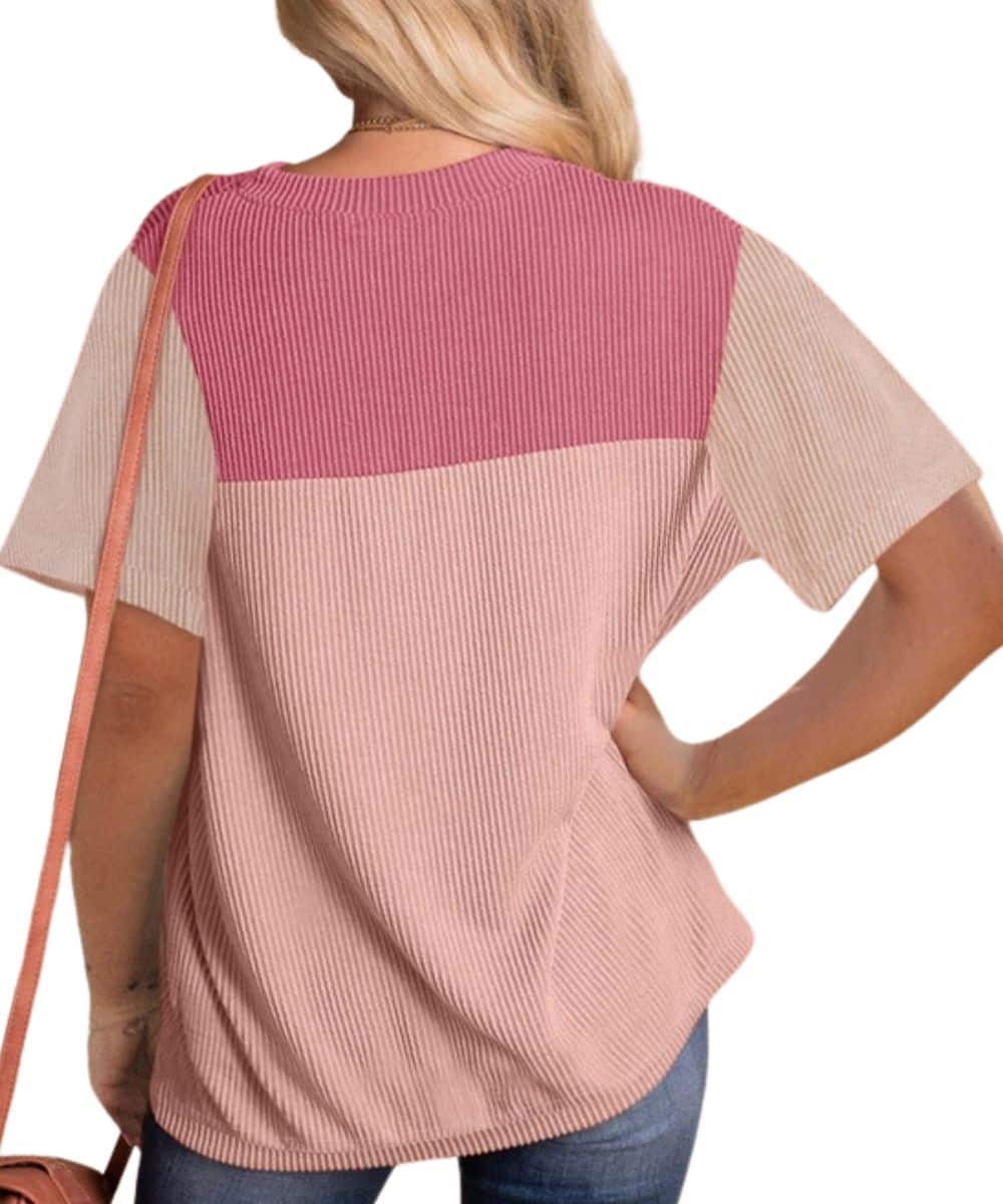 Lovesoft Women's Color Block Ribbed Tee - Image 2