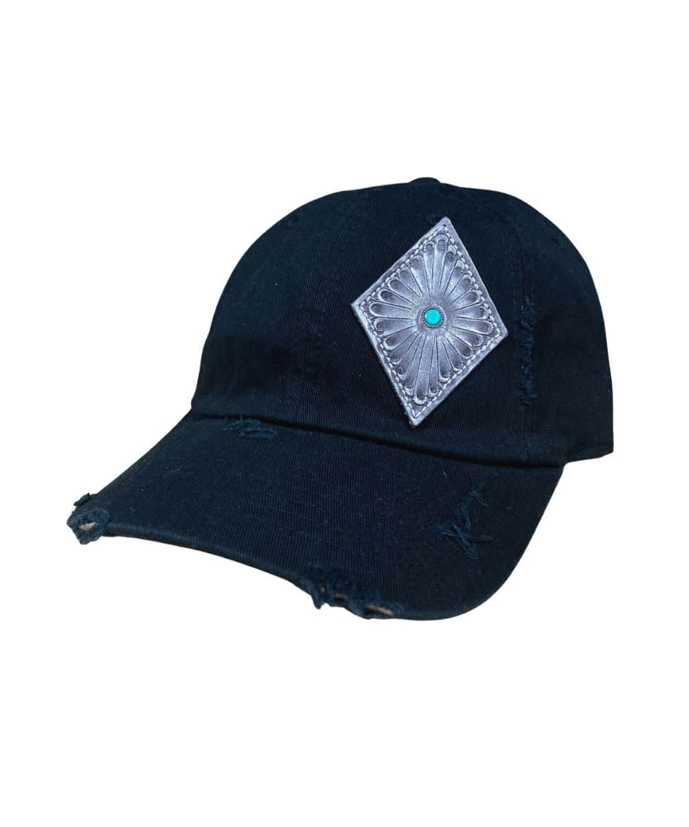 McIntire Saddlery Women's Distressed Silver Concho Cap