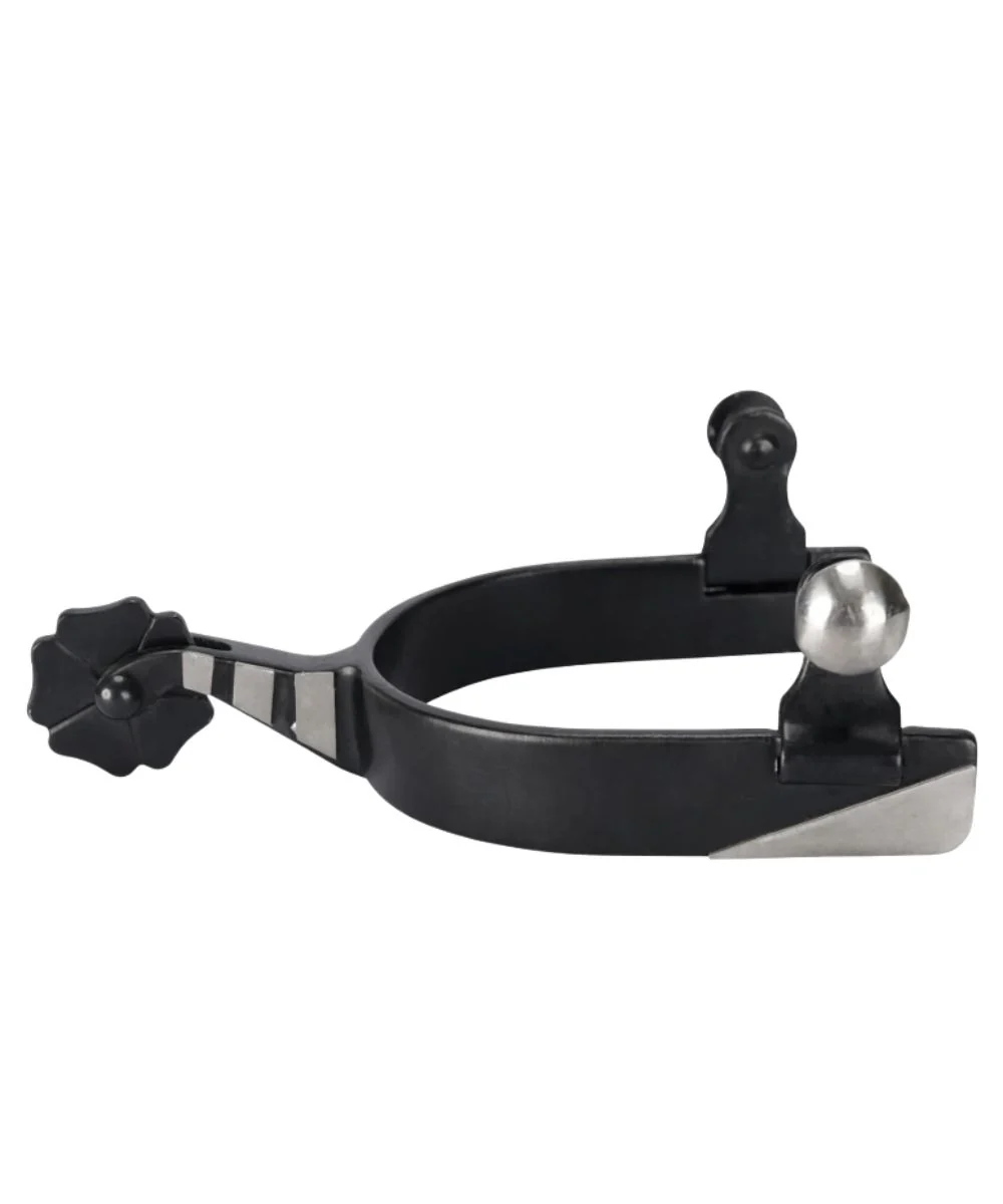 Schneiders Men's Black Steel Cloverleaf Spurs - Image 2