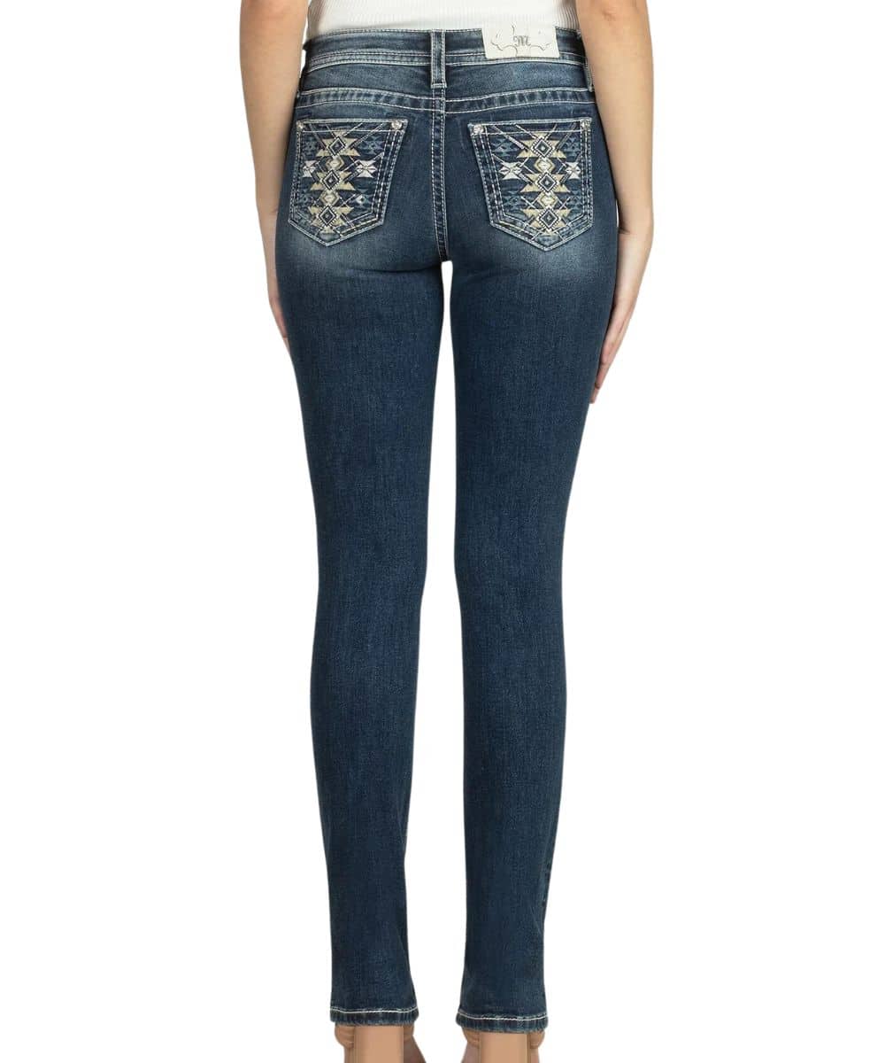 Miss Me Women's Blooming Aztec Straight Jean - Image 2