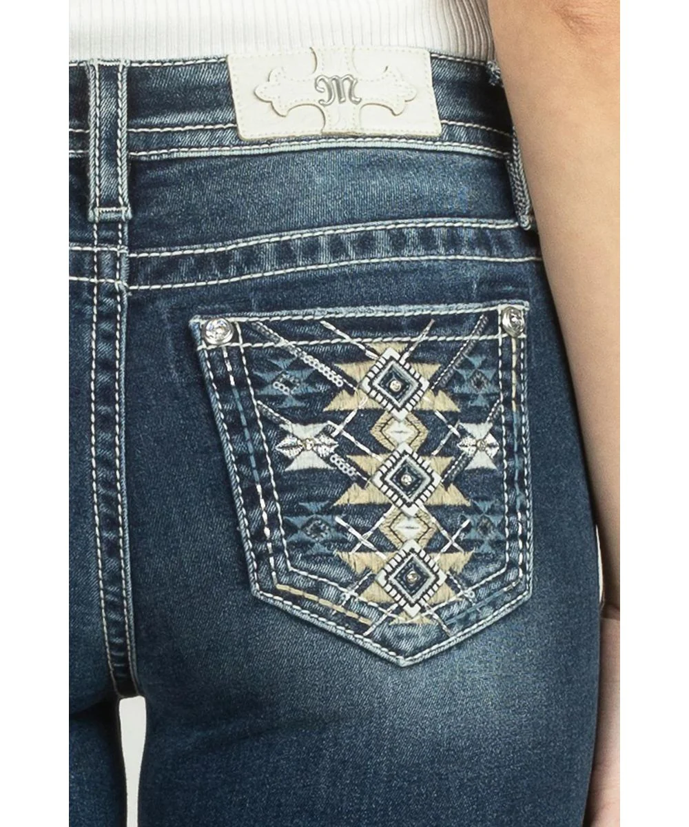 Miss Me Women's Blooming Aztec Straight Jean - Image 3