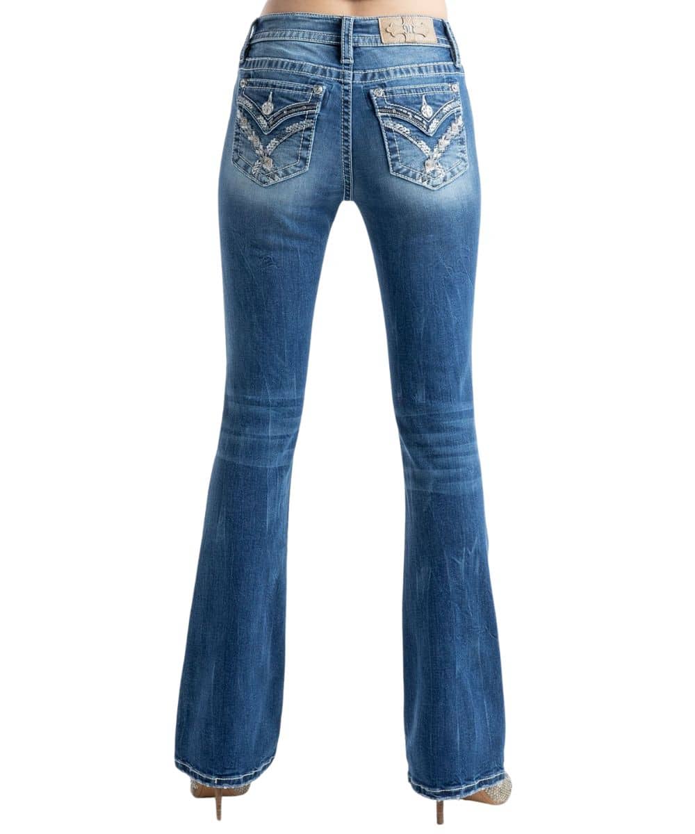 Miss Me Women's Geo Braid Cross Stitch Bootcut Jean - Image 2