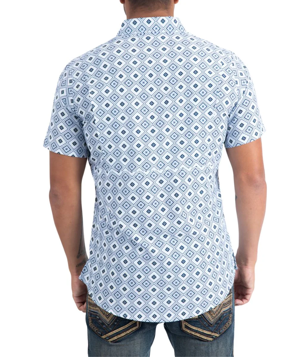 Platini Men's White Performance Button Down Shirt - Image 2
