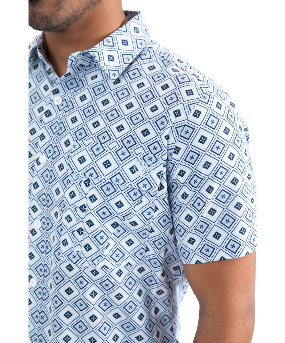 Platini Men's White Performance Button Down Shirt - Image 3