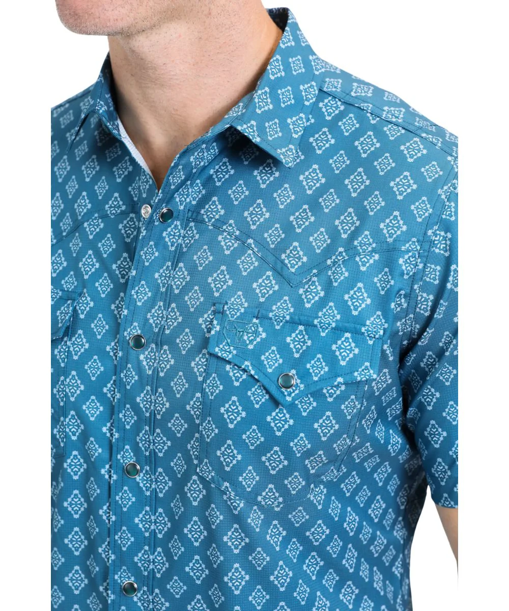 Platini Men's Performance Western Snap Shirt - Image 4