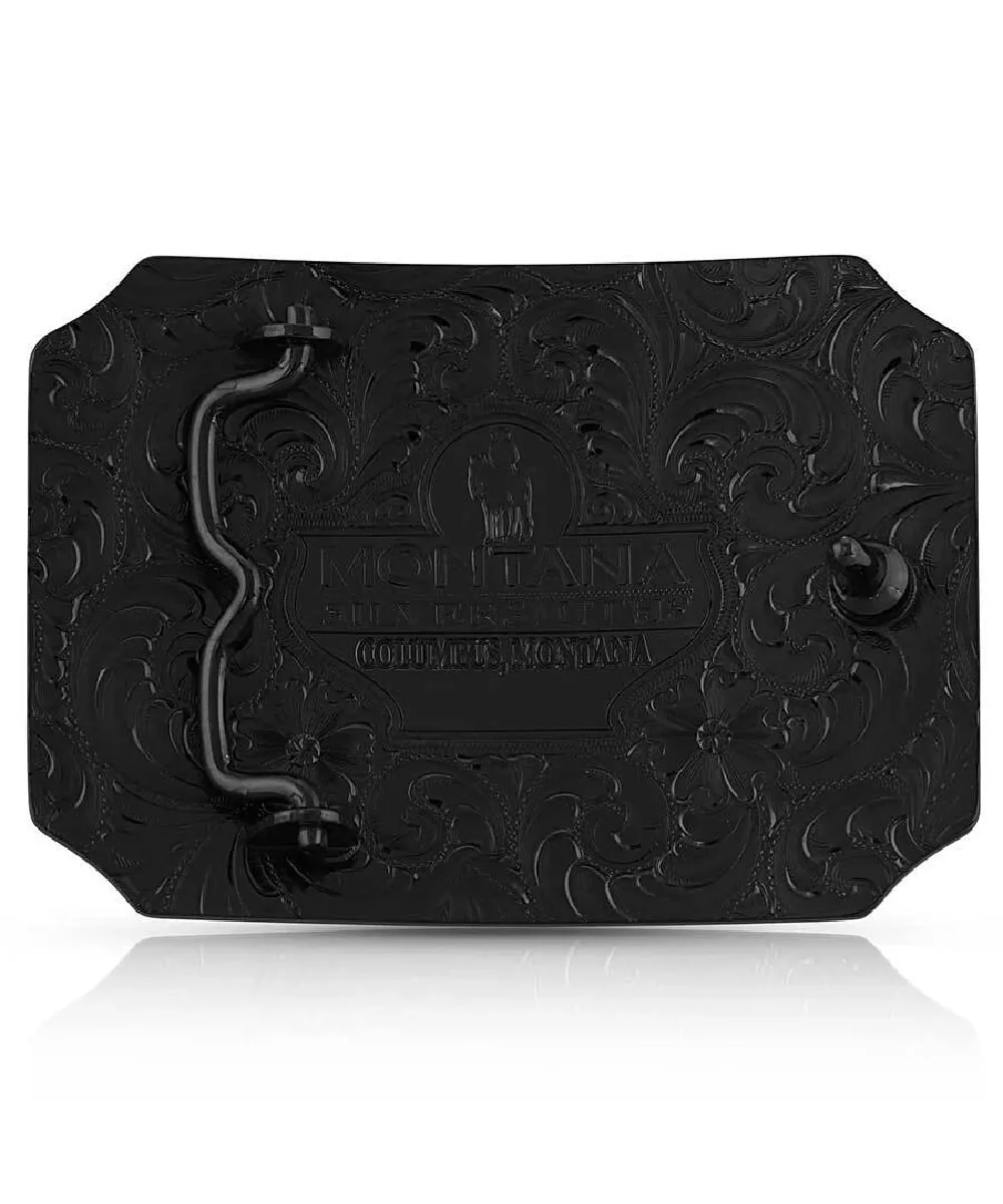 Montana Silversmiths Men's Gunmetal Belt Buckle - Image 2
