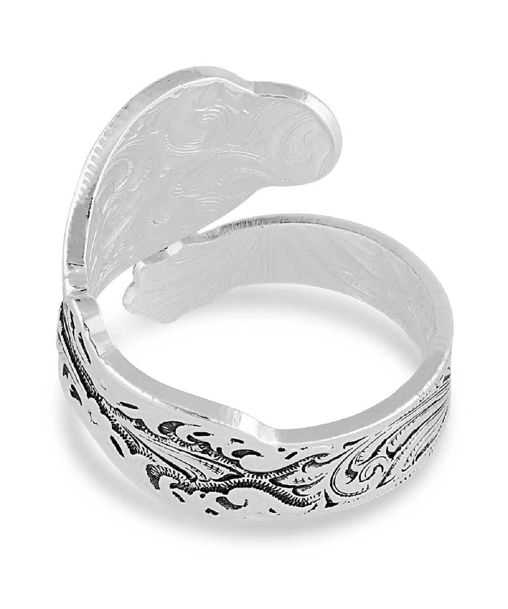 Montana Silversmiths Women's Heirloom Spoon Open Ring - Image 2