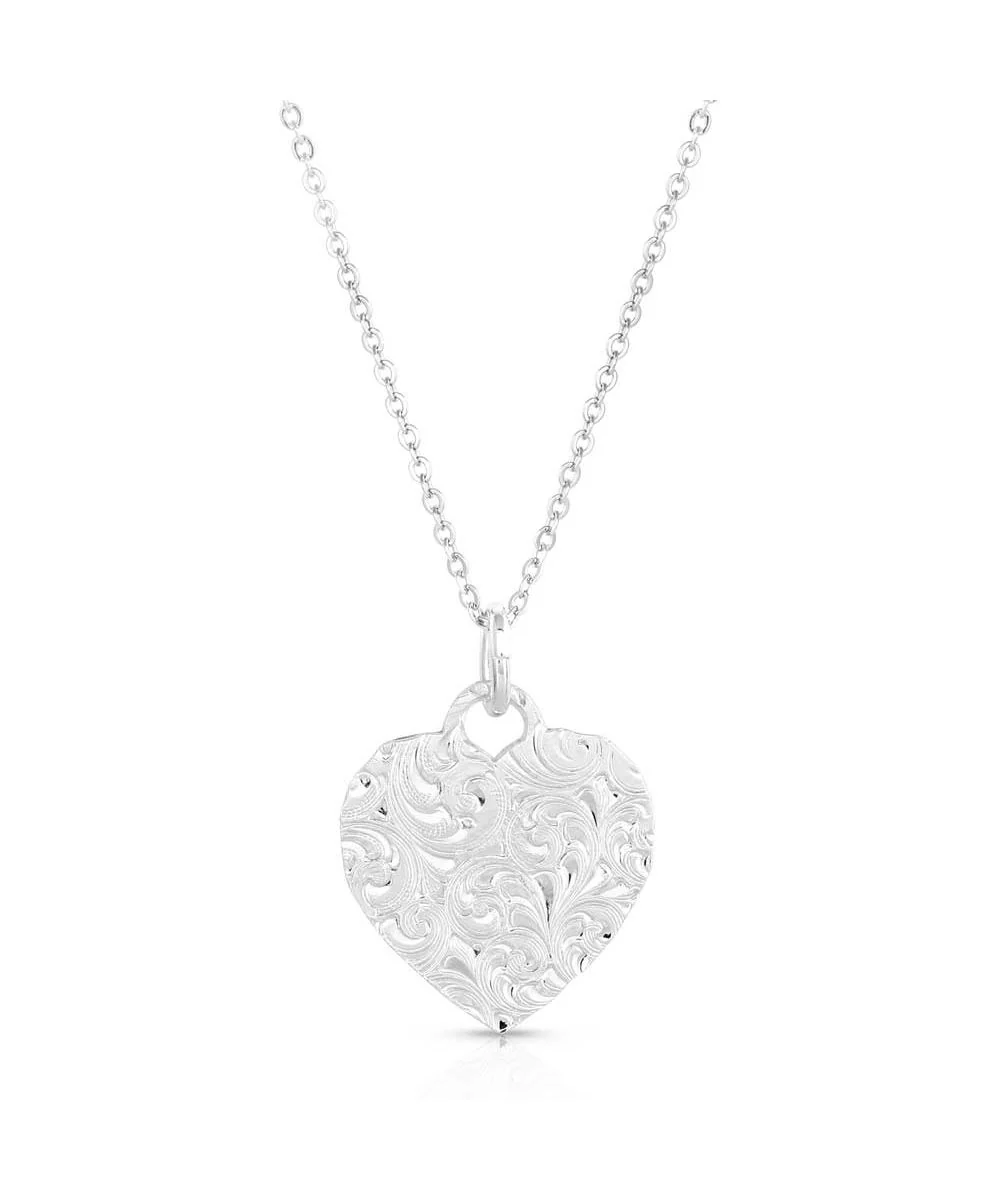Montana Silversmiths Women's Chiseled Heart Necklace - Image 2