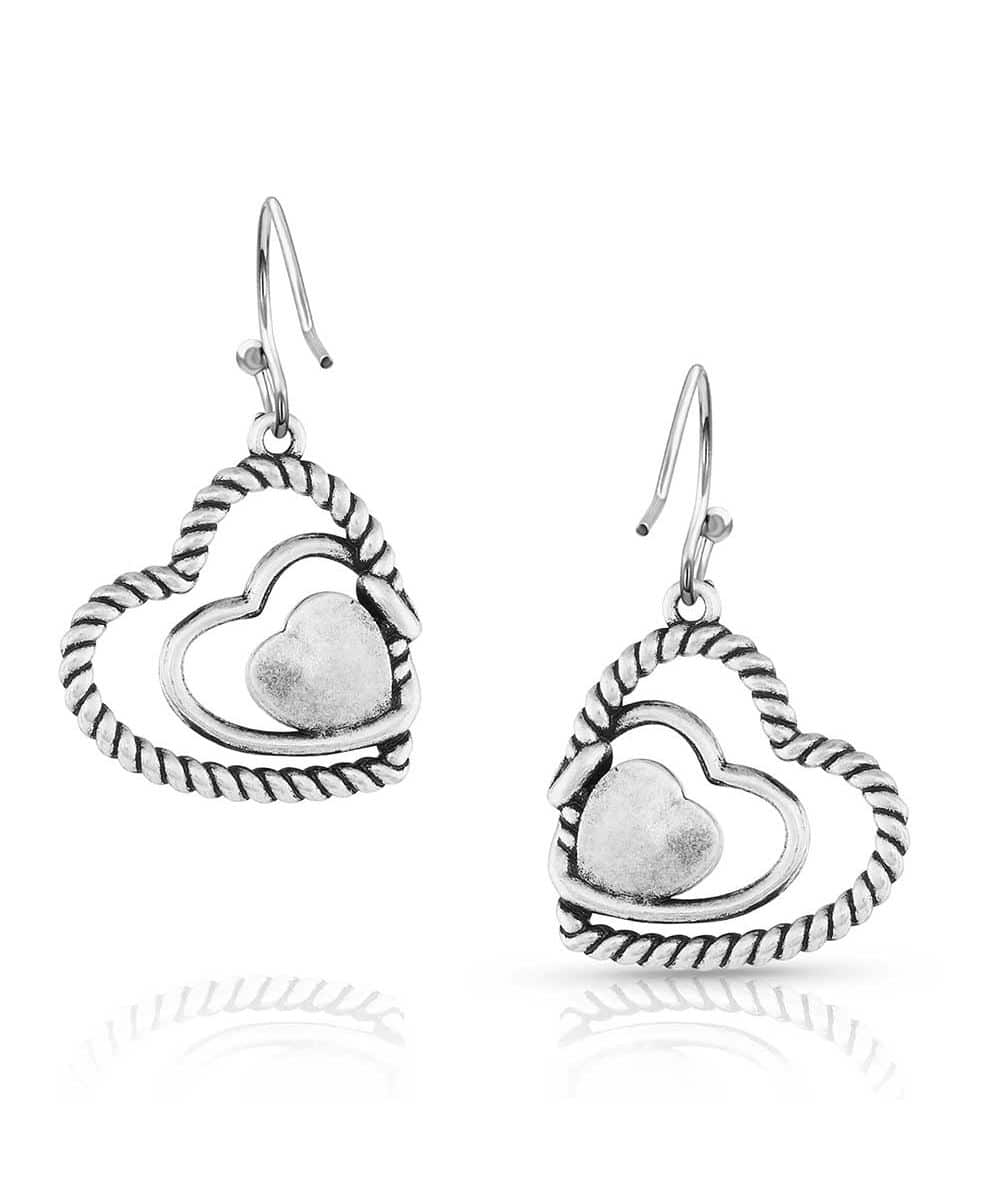 Montana Silversmiths Women's Clearer Ponds Heart Earrings - Image 2