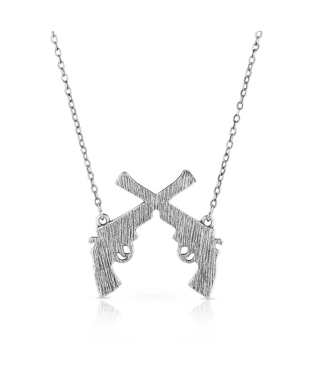 Montana Silversmiths Women's Crossed Pistols Necklace - Image 2