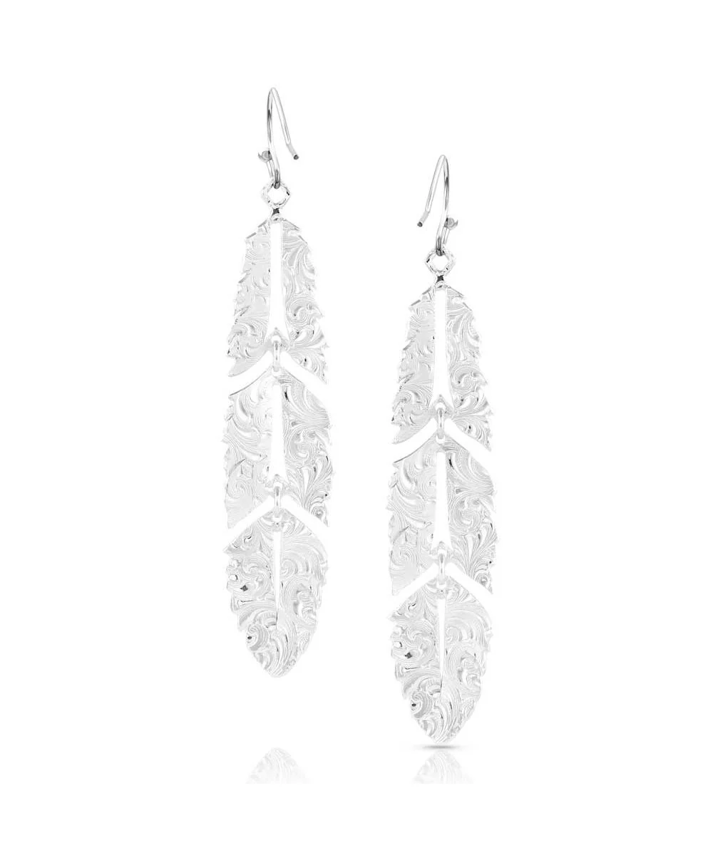Montana Silversmiths Women's Freedom Feather Earrings - Image 2