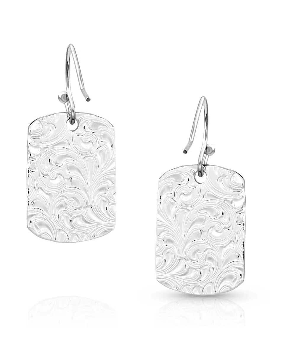 Montana Silversmiths Women's Kennadee's Kindness Tag Earrings - Image 2