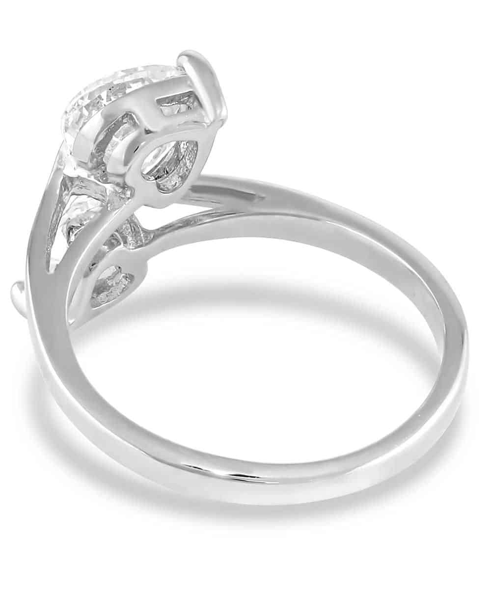 Montana Silversmiths Women's Lily Pad Crystal Wrap Ring - Image 2