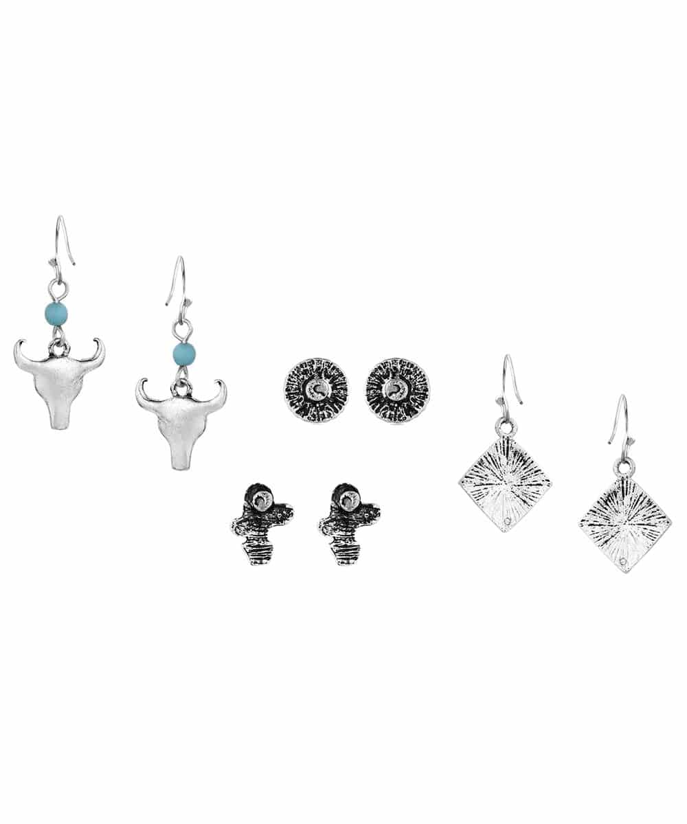 Montana Silversmiths Women's On The Plains Earring Set - Image 2