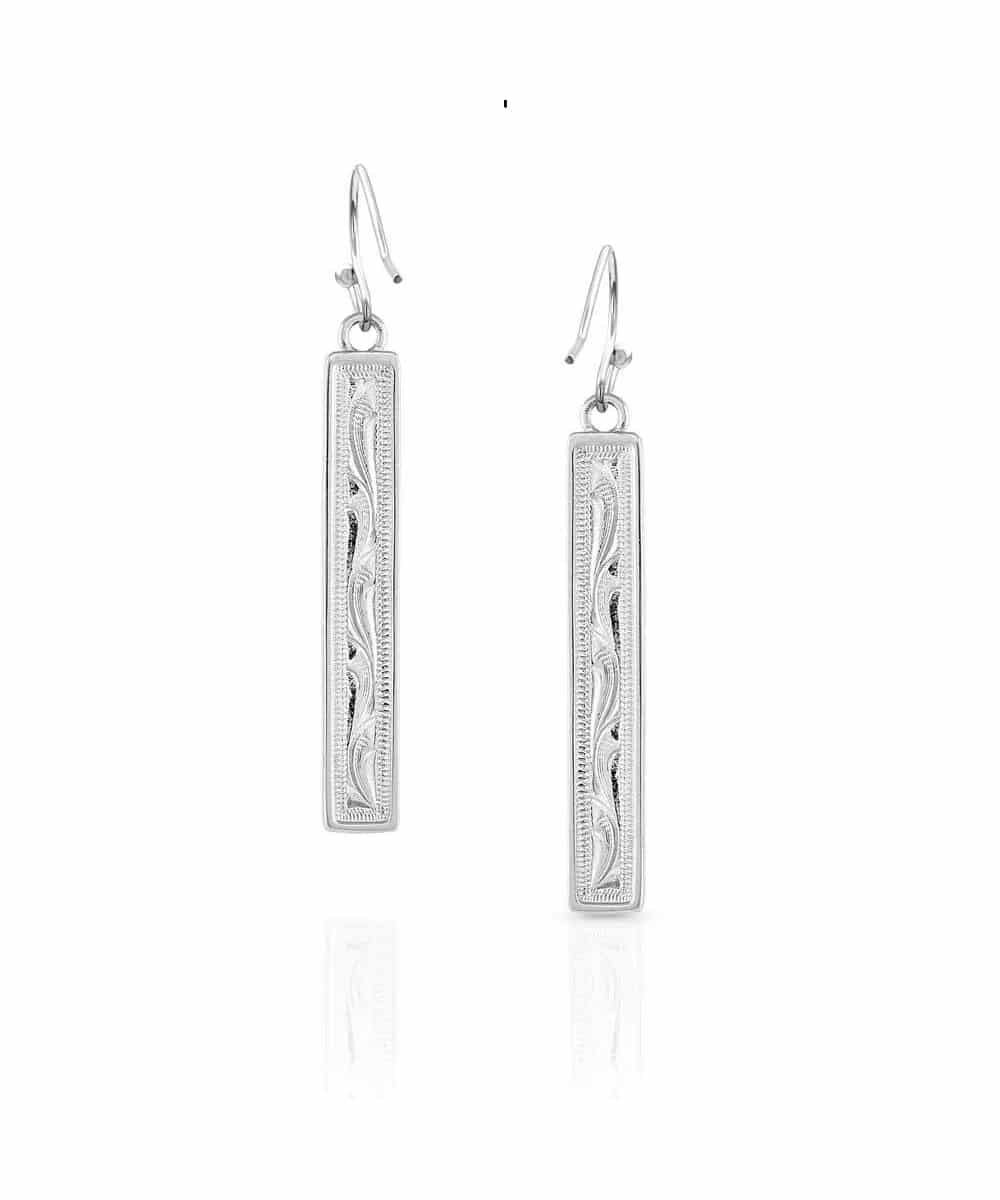 Montana Silversmiths Women's Wrangler Legends Denim Bar Earrings - Image 2