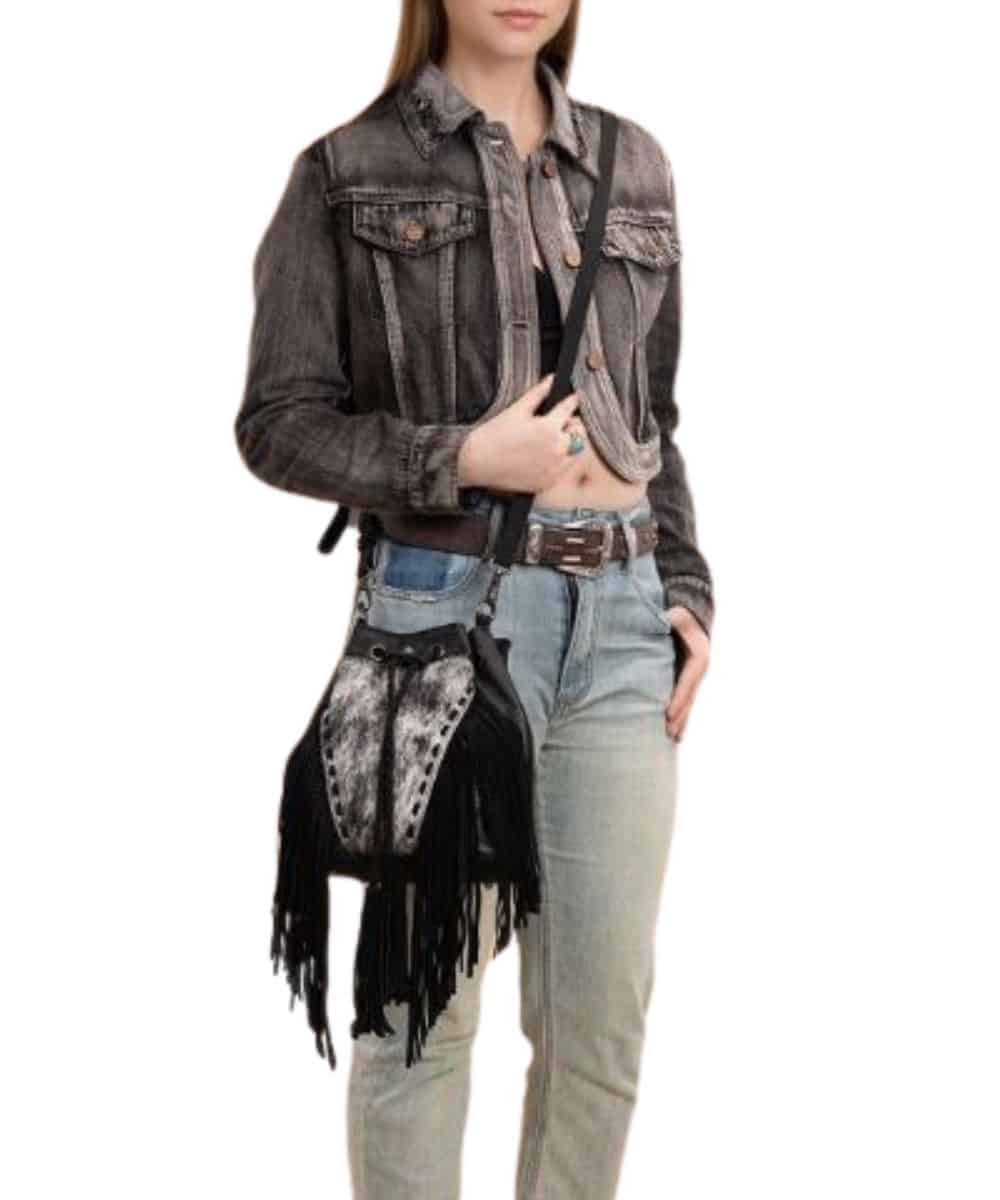 Montana West Women's Hair-On Cowhide Bucket Bag - Image 3