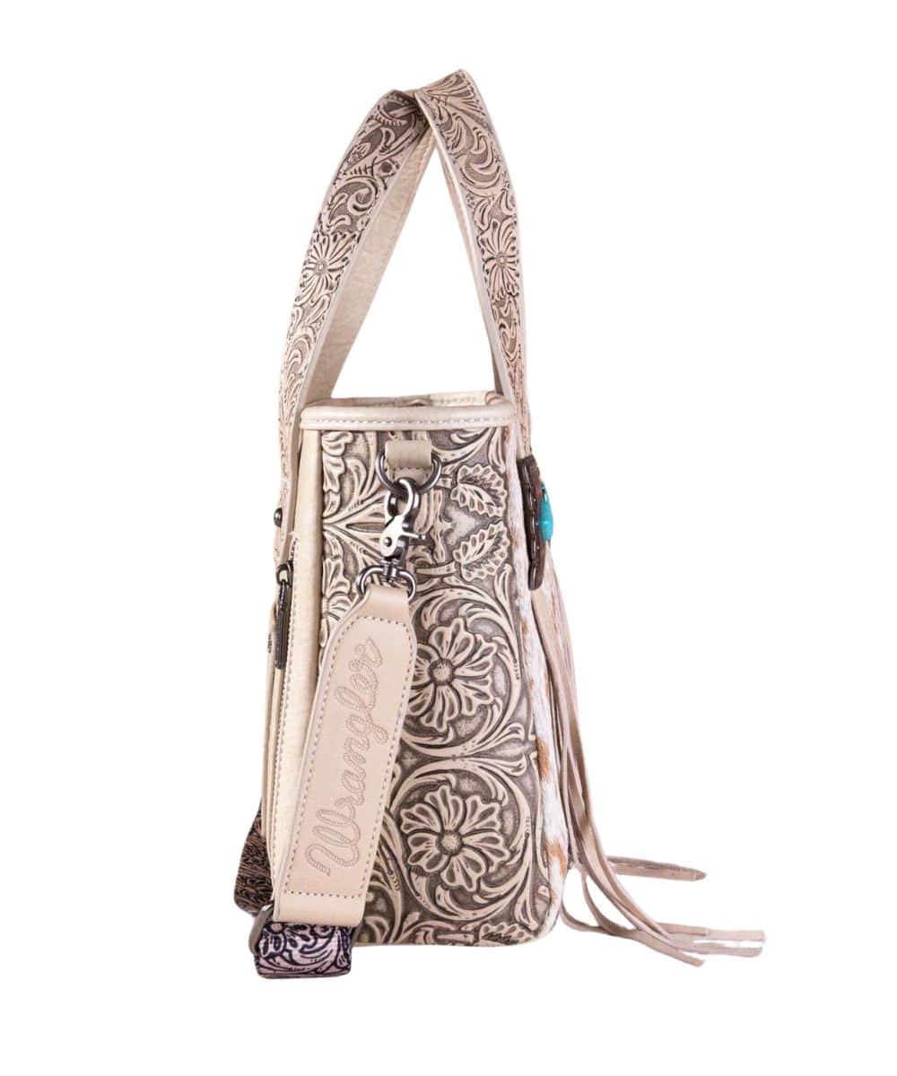 Montana West Women's Wrangler Cowhide Tote Purse - Image 3