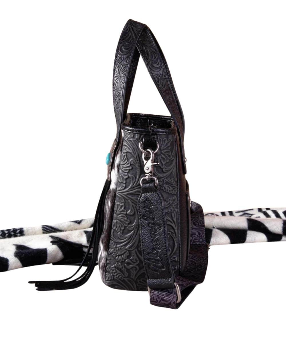 Montana West Women's Wrangler Cowhide Tote Purse - Image 3