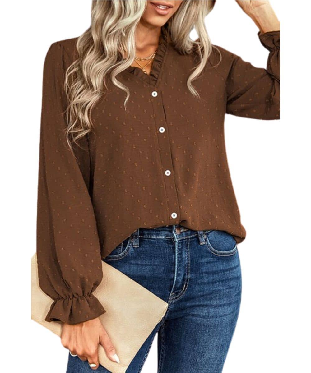 Mountain Valley Women's Dots Ruffle Top - Image 3
