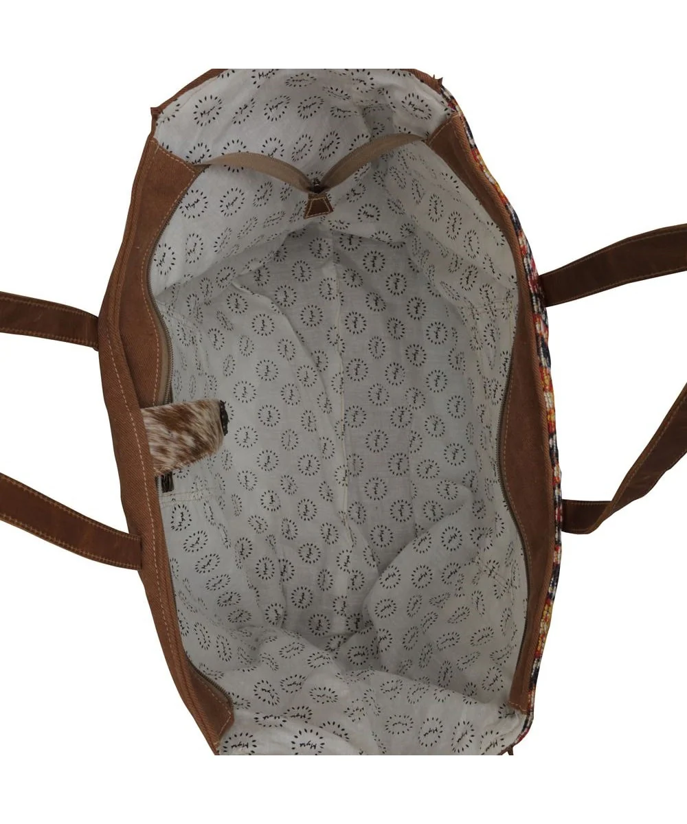 Myra Bags Women's Geometric Blues Weekender Bag - Image 3