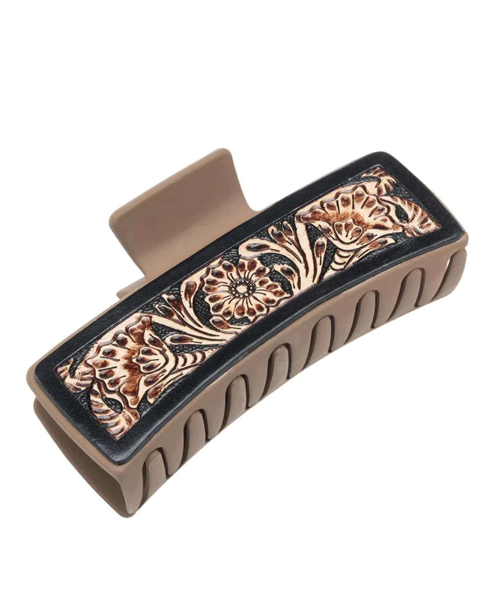 Myra Bags Women's Paisley Sandstone Blossom Ridge Claw Clip