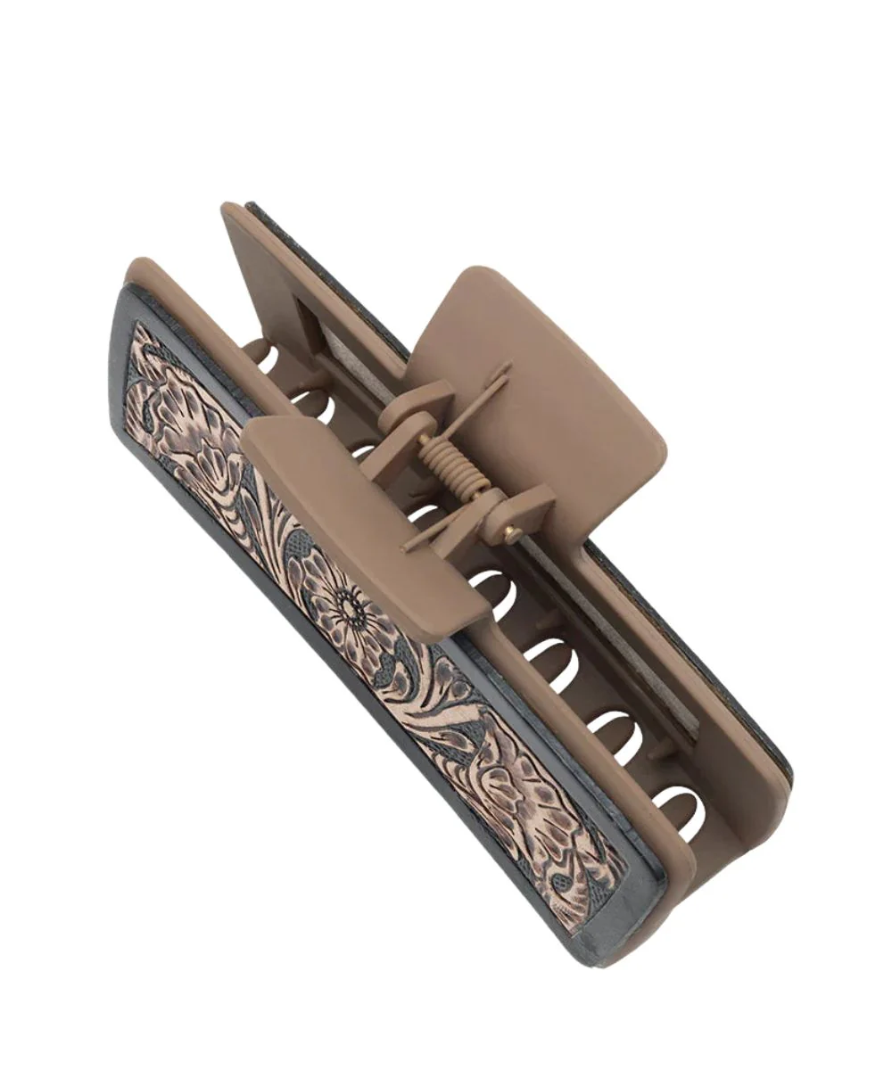 Myra Bags Women's Paisley Sandstone Blossom Ridge Claw Clip - Image 2
