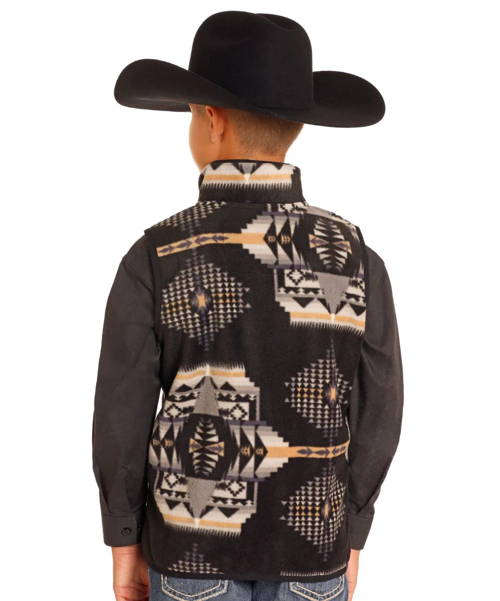Panhandle Boys' Powder River Aztec Vest - Image 2