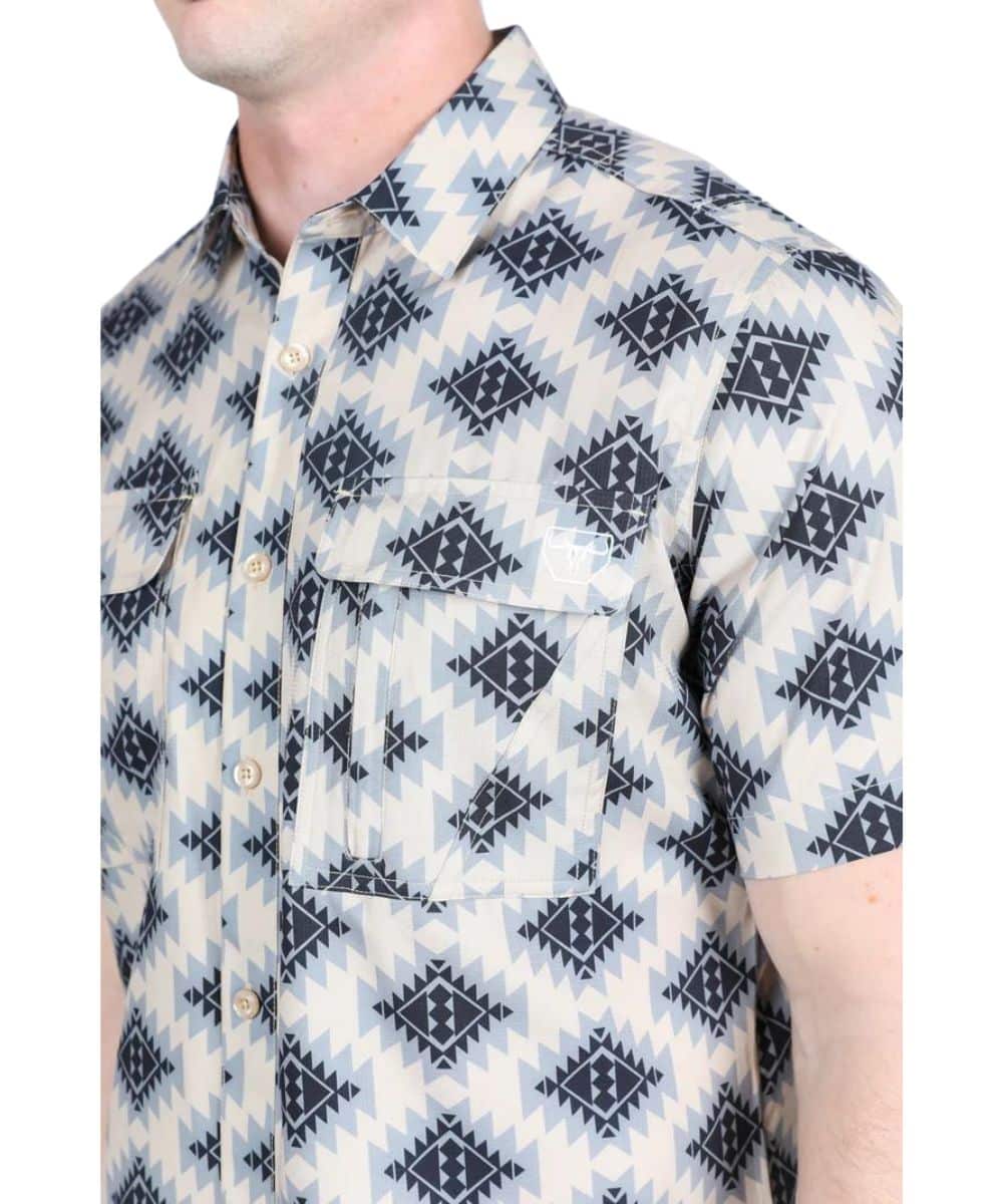 Platini Men's Blue Performance Button Down Shirt - Image 3