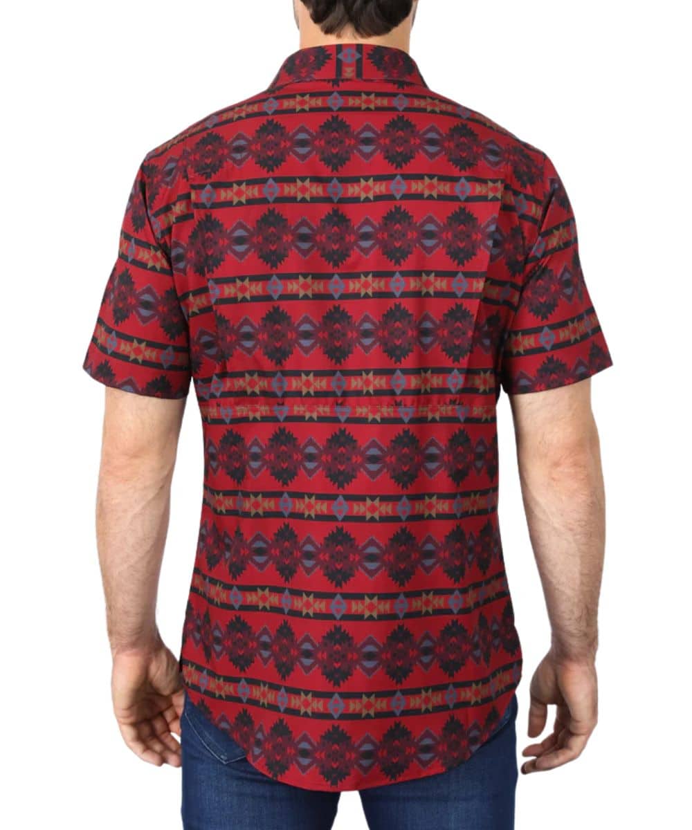 Platini Men's Red Performance Button Down Shirt - Image 2