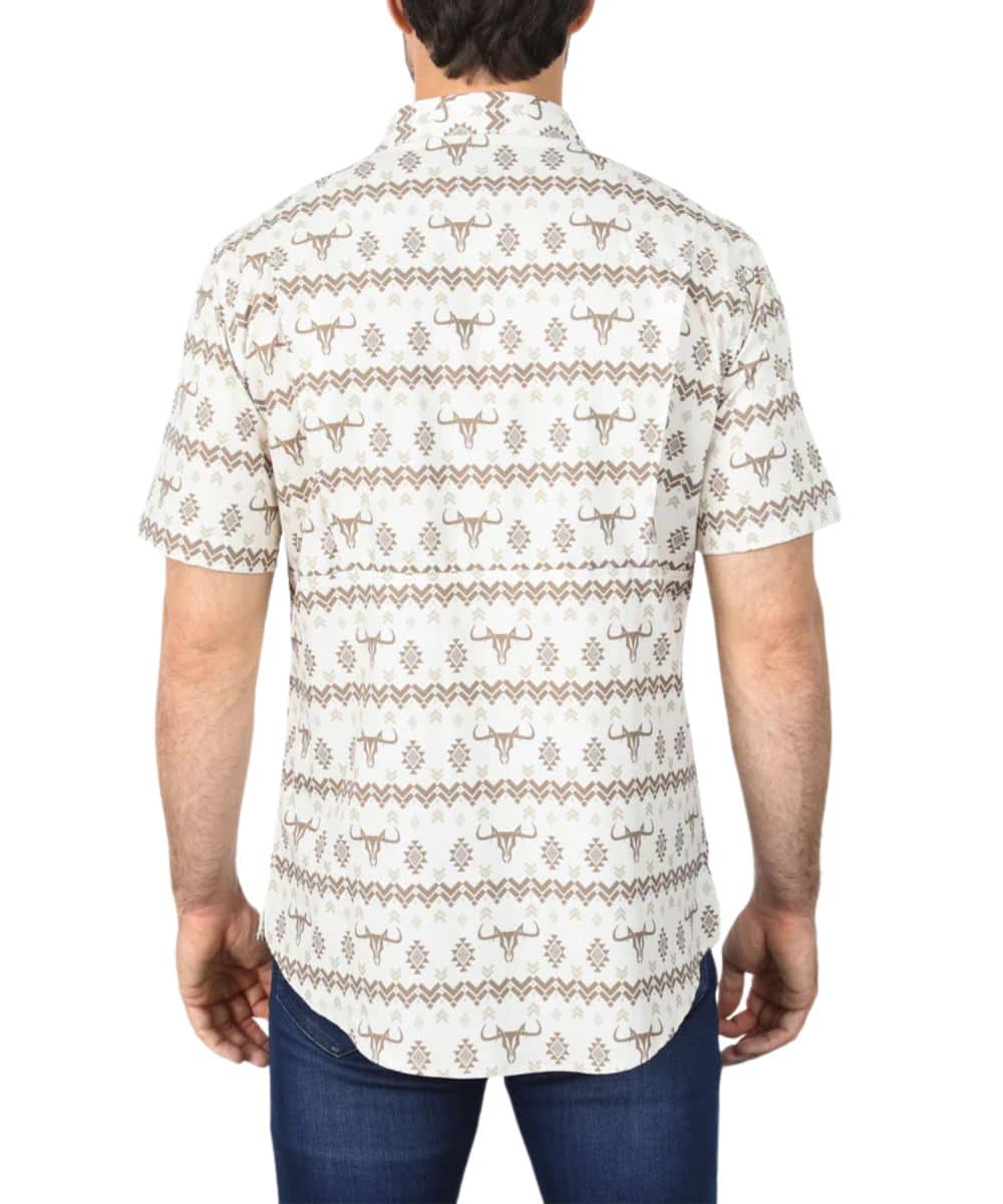 Platini Men's Beige Performance Button Down Shirt - Image 2